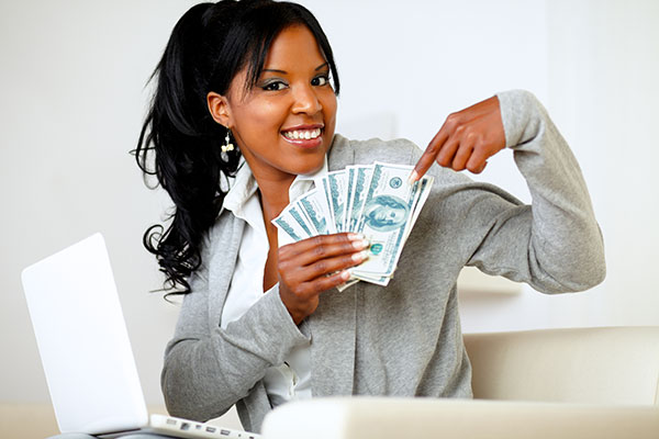 Woman with Cash